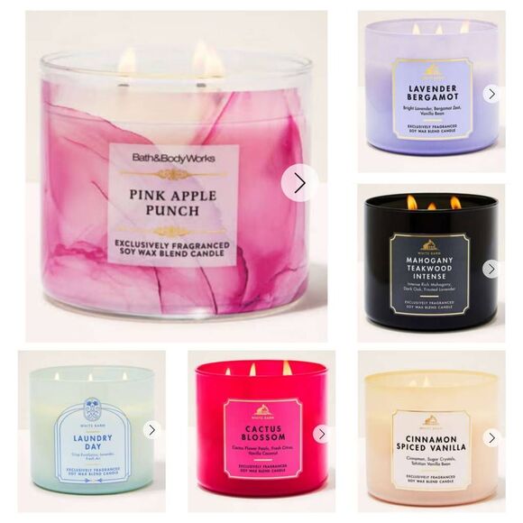 (4) Bath and body works 3-wick candles